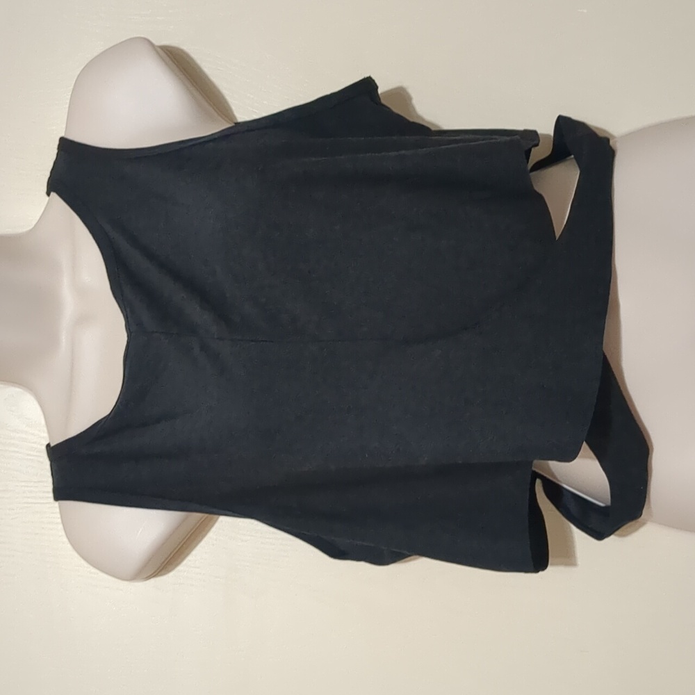 Beyond Yoga Featherweight Cropped Black Muscle Tank Size XL